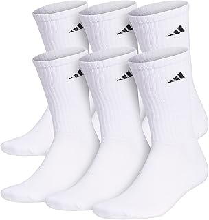 adidas Men's Athletic Cushioned Crew Socks with Arch Compression (6 Pairs)