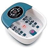 Foot Spa Bath Massager with Heat, Bubble, Vibration and Temperature Control, 22 Massaging Rollers Foot Soak Tub for Foot Pain Relief, Pedicure Foot Soaker with Acupressure Massage Points & Red Light