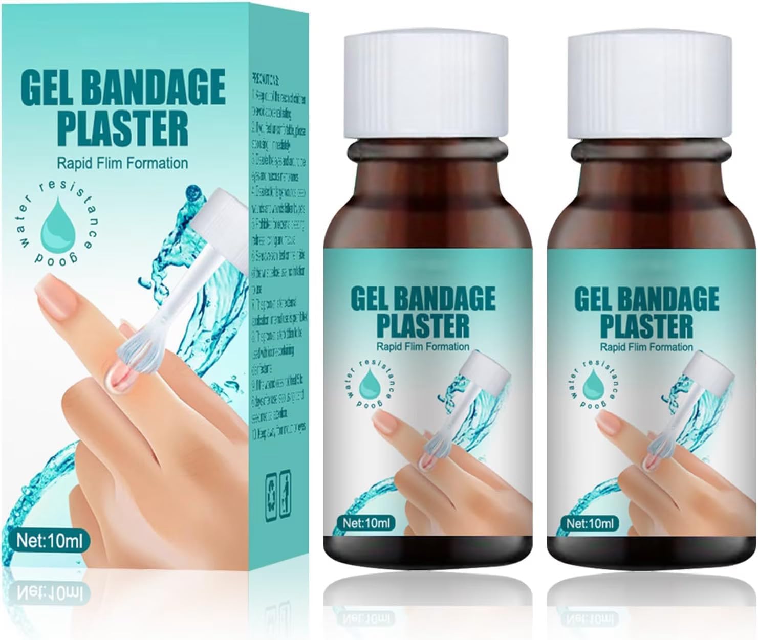 2pack Liquid Plaster Quick-Dry Gel Liquid Bandage for Minor Cuts,Scrapes,Wounds,and Dry,Cracked Skin Waterproof and Breathable Wound Care Solution