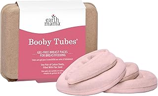 Earth Mama Booby Tubes | Gel-Free Hot & Cold Compress Nursing Packs for Breastfeeding & Tender Breasts, 4.2-Ounce