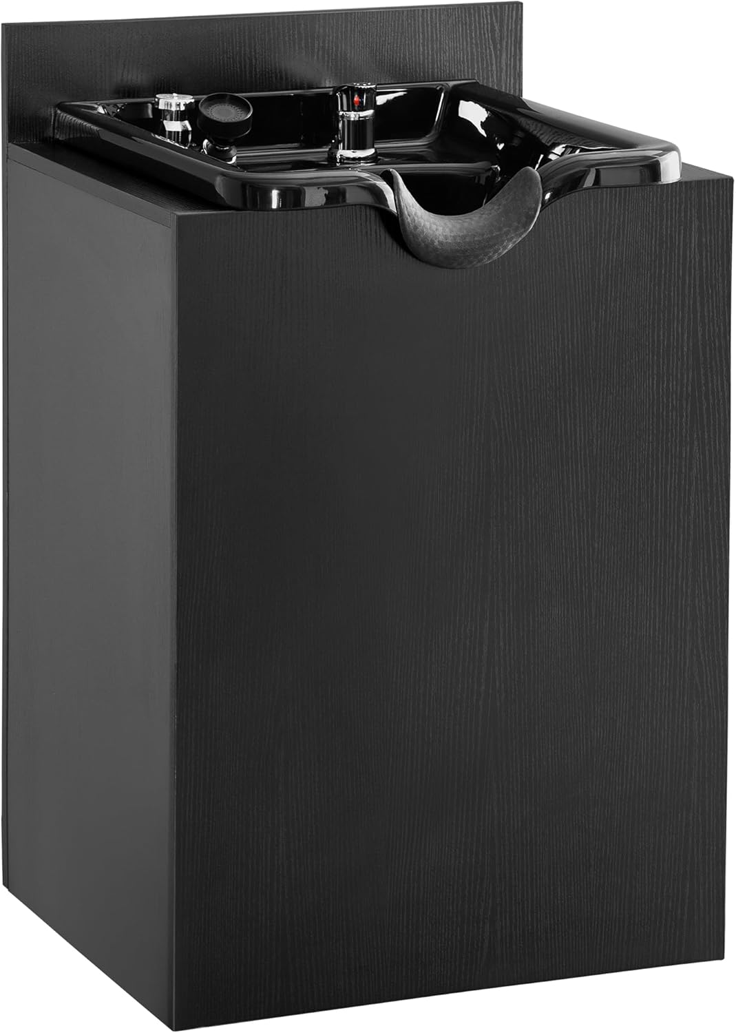 BarberPub Shampoo Backwash Sink Station with Shampoo Bowl, Spa Salon Beauty Equipment 6154-7134, Black