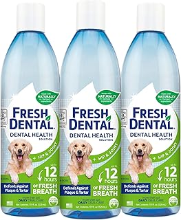 Naturel Promise Fresh Dental Hip & Joint Water Additive Dog Breath Freshener for Dogs, 17.9oz Bottle - 3 Pack