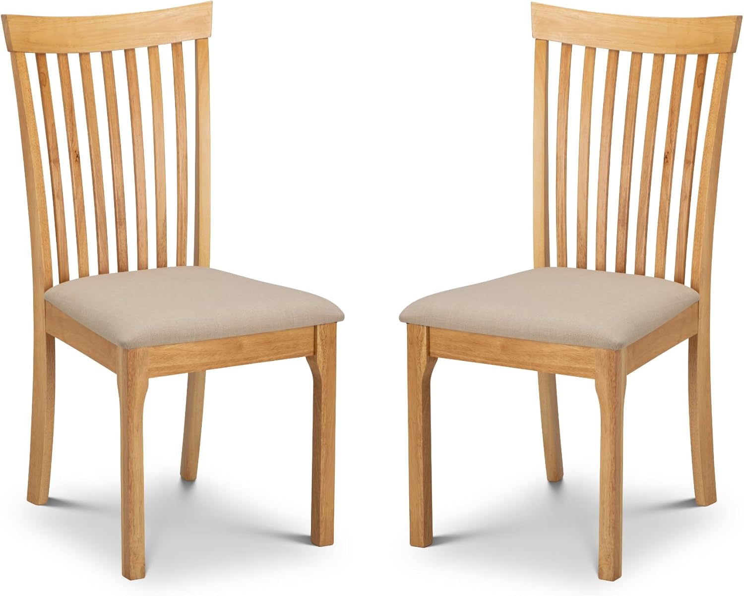 Julian Bowen Ibsen Set of 2 Dining Chairs, Light Oak, Height: 94, Width: 55, Depth: 45cm