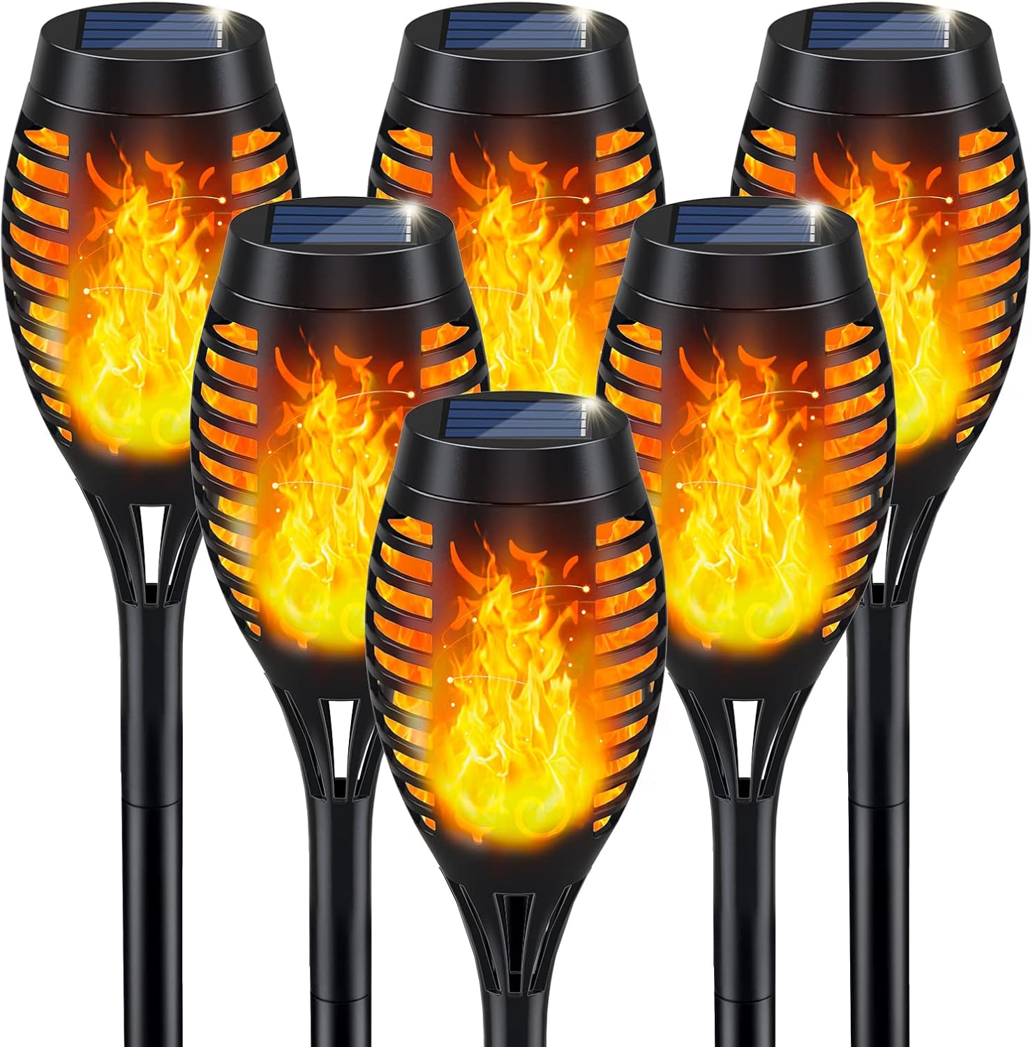 IkeeRuic Solar Lights Outdoor, Solar Torch Light with Flickering Flame for Garden Decor, Solar Garden Lights, Waterproof Outdoor Lighting, Flame Torches for Outside Patio Pathway Yard Decorations