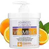 Advanced Clinicals Vitamin C Cream Face Moisturizer & Body Lotion | Anti Aging Skin Care Firming & Brightening Cream For Body, Face, Uneven Skin Tone, Wrinkles, & Sun Damaged Dry Skin, 16 Oz