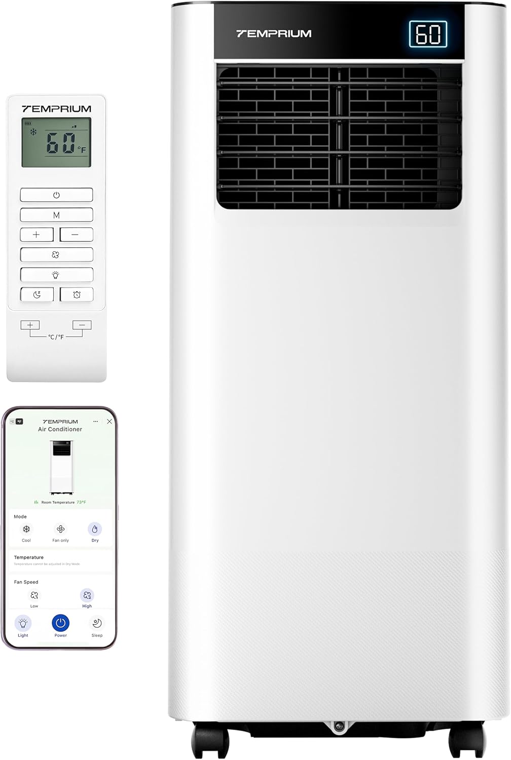 8000 BTU Portable Air Conditioner Cools up to 350 Sq.Ft., Smart Portable AC Unit with App/Voice/Remote Control, 4-in-1 Quiet AC Unit with Cool, Dry, Fan, Sleep Modes, 24H Timer, Window Kits