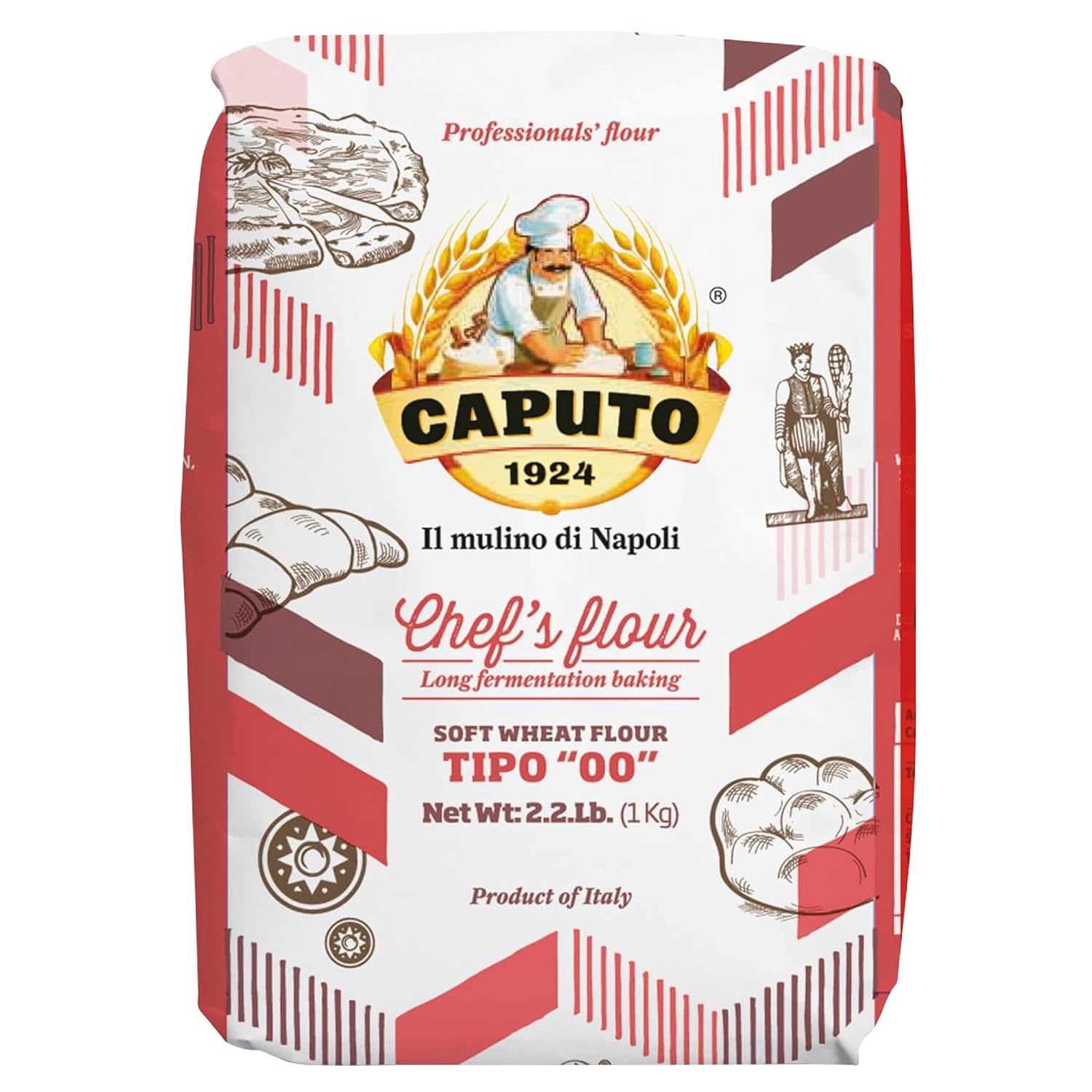 Antimo Caputo Chef's Flour 2lb - Italian Double Zero 00 - Soft Wheat for Pizza Dough, Bread, & Pasta