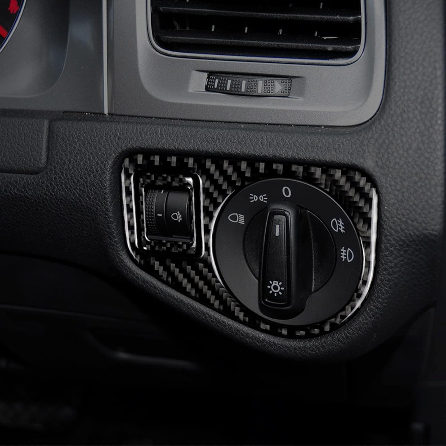 FINMOKAL Carbon Fiber Interior Headlight Switch Cover Trim For VW Golf 7 GTI MK7 2013-17
