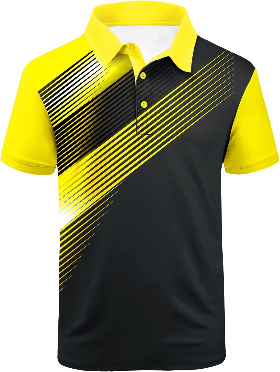 ZITY Mens Golf Shirt Short Sleeve Sport Moisture Wicking Performance Print Golf Polo Shirts for Men Collared Casual T-Shirt