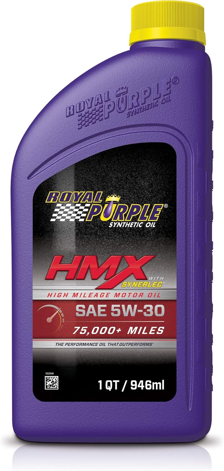 Royal Purple (11745-6PK HMX SAE 5W-30 High-Mileage Synthetic Motor Oil - 1 Quart, (Case of 6)