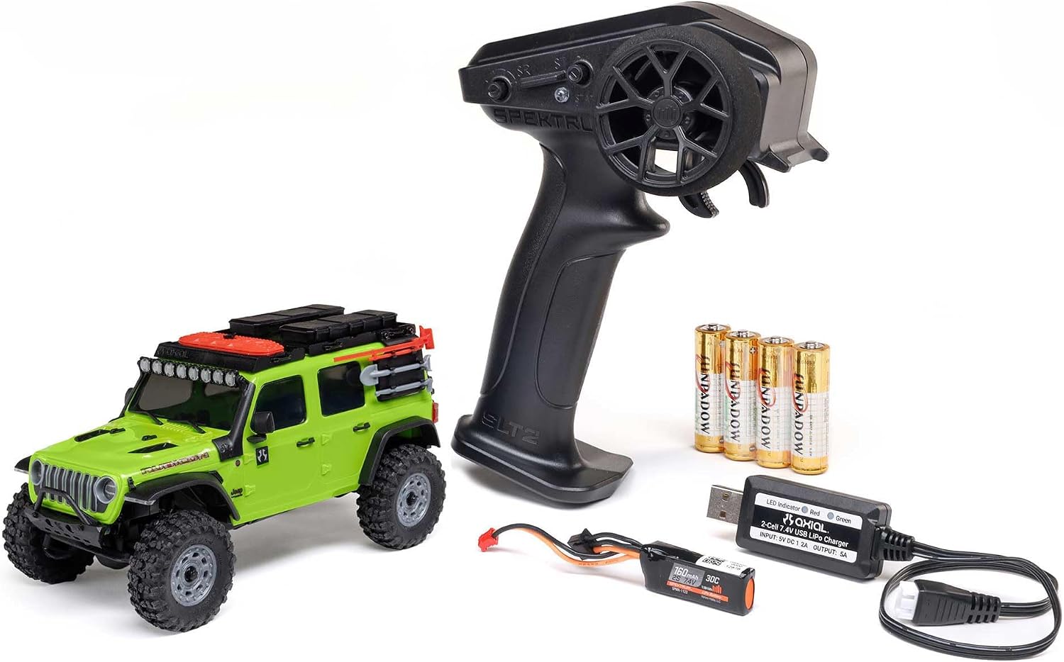 Axial SCX30 1/30 Jeep Wrangler JLU 4X4 RC Truck, RTR, Green