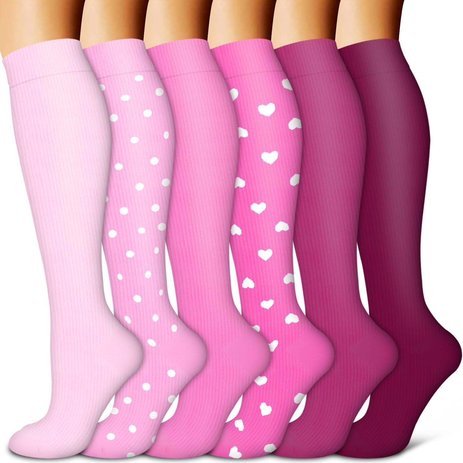 Copper Compression Socks for Women & Men (6 pairs) - Best Support for Nurses, Running, Hiking, Recovery