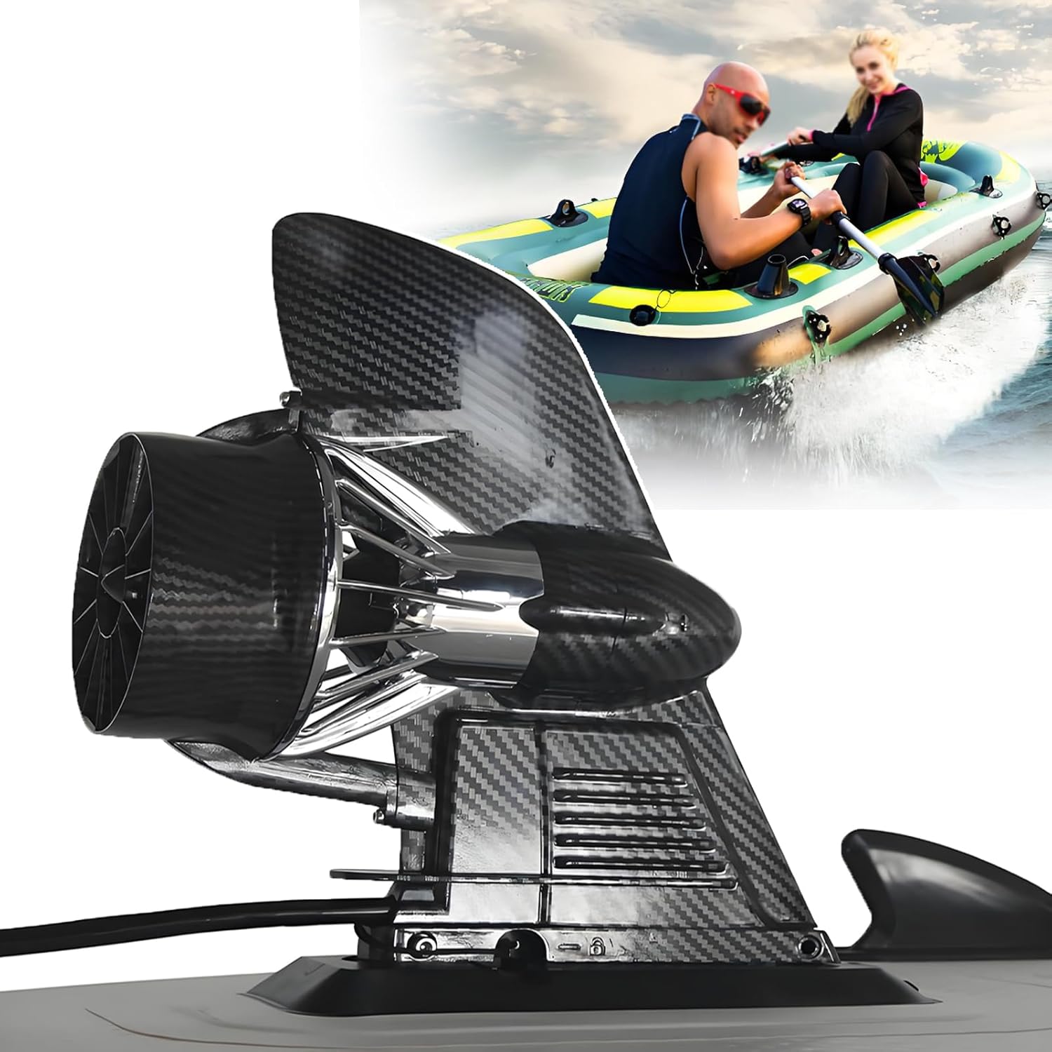 smafoseedding Universal Sup & Kayak Motor Electric Motorized Fin: 160w Thruster Kit W/Remote Control | 6kg Lightweight, Speed3-6km,20km Range | Pro Surfboard Underwater Thruster