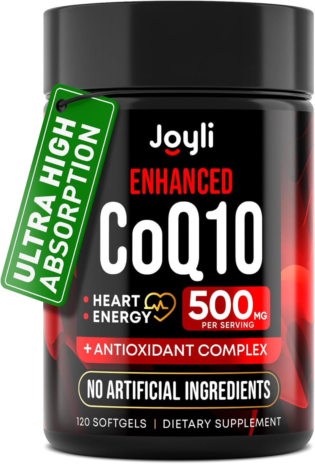 High Absorption CoQ10 500MG - Co Q 10 Supplement 120 Softgels for Heart Health&Energy Production - Enhanced CoQ10 Nutritional Supplements with Coenzyme Q10 - Alternative to coq10 400mg softgels