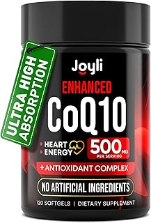 High Absorption CoQ10 500MG - Co Q 10 Supplement 120 Softgels for Heart Health&Energy Production - Enhanced CoQ10 Nutritional Supplements with Coenzyme Q10 - Alternative to coq10 400mg softgels