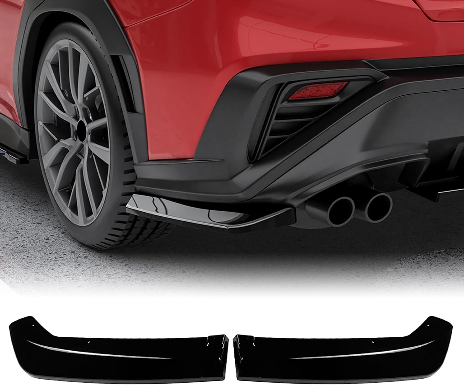 Rear Bumper Side Spoiler Cover for Subaru WRX STI VB 2022-2025 Black