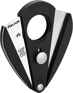 Xikar Xi2 Cigar Cutter - Precision Double Guillotine Cigar Snipper with 440 Stainless Steel Blades, Noir Finish | Rockwell C Rated 54 to 60 Ring Gauge Cigar Clipper - Ergonomic Teardrop Design