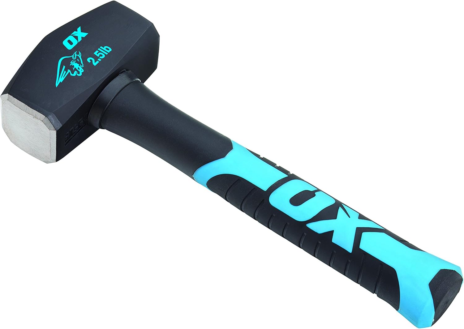 OX Club Hammer - Sledgehammer with Fibreglass Handle - Forged and Induction Hardened Hammerhead - 2.5 lb / 1.1 kg