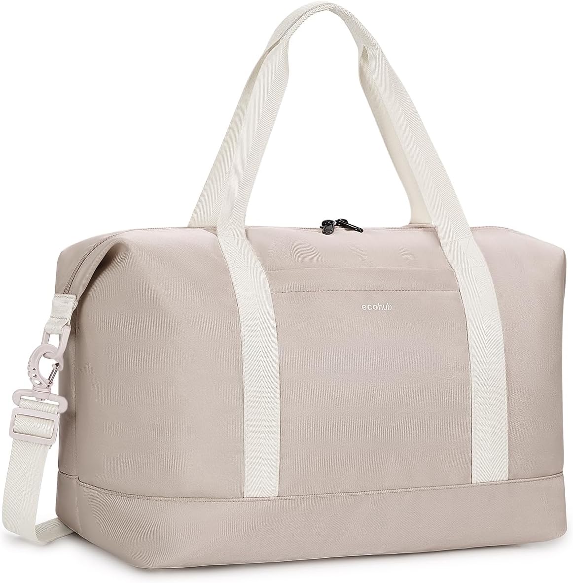 ECOHUB Ryanair Cabin Bags 40x20x25, 20L Underseat Hand Luggage Bag, Foldable Carry On Bag with Removable Wet Pocket, Water-Resistant Overnight Hospital Weekend Bag for Women, Beige (Patent Pending)