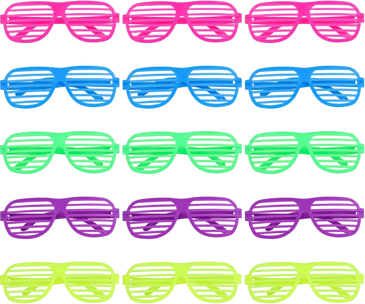 Hxezoc 15 Pack Shutter Shades Glasses 80s 90s Party Favors Plastic Glasses For Kids Adults Neon Party Sunglasses, Birthday Wedding Concerts Carnival Pool School Party Supplies