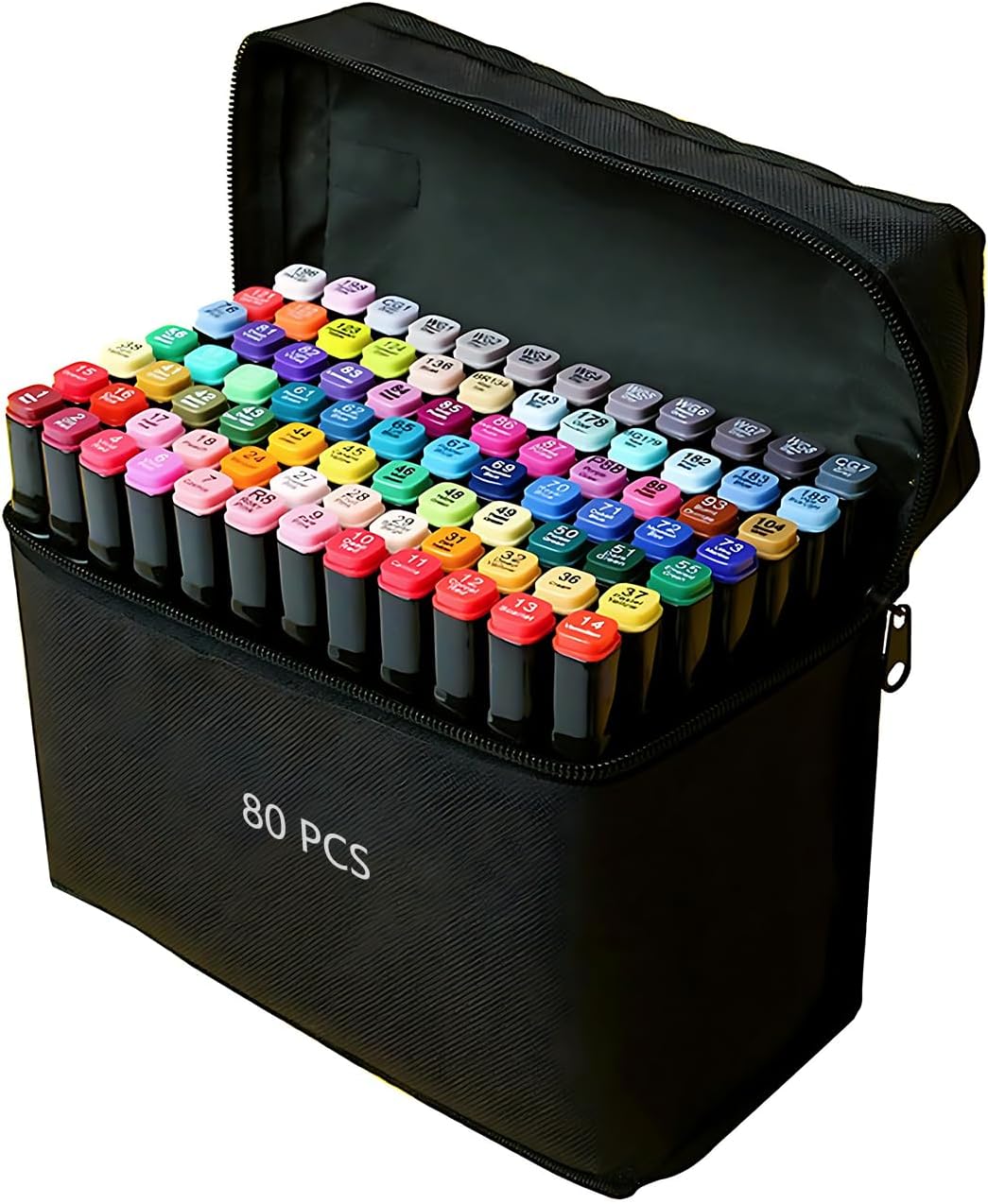 Alcohol Markers 80 Colors with Base Dual Tip Art Drawing Markers for Anime Sketch Illustrations - Refillable