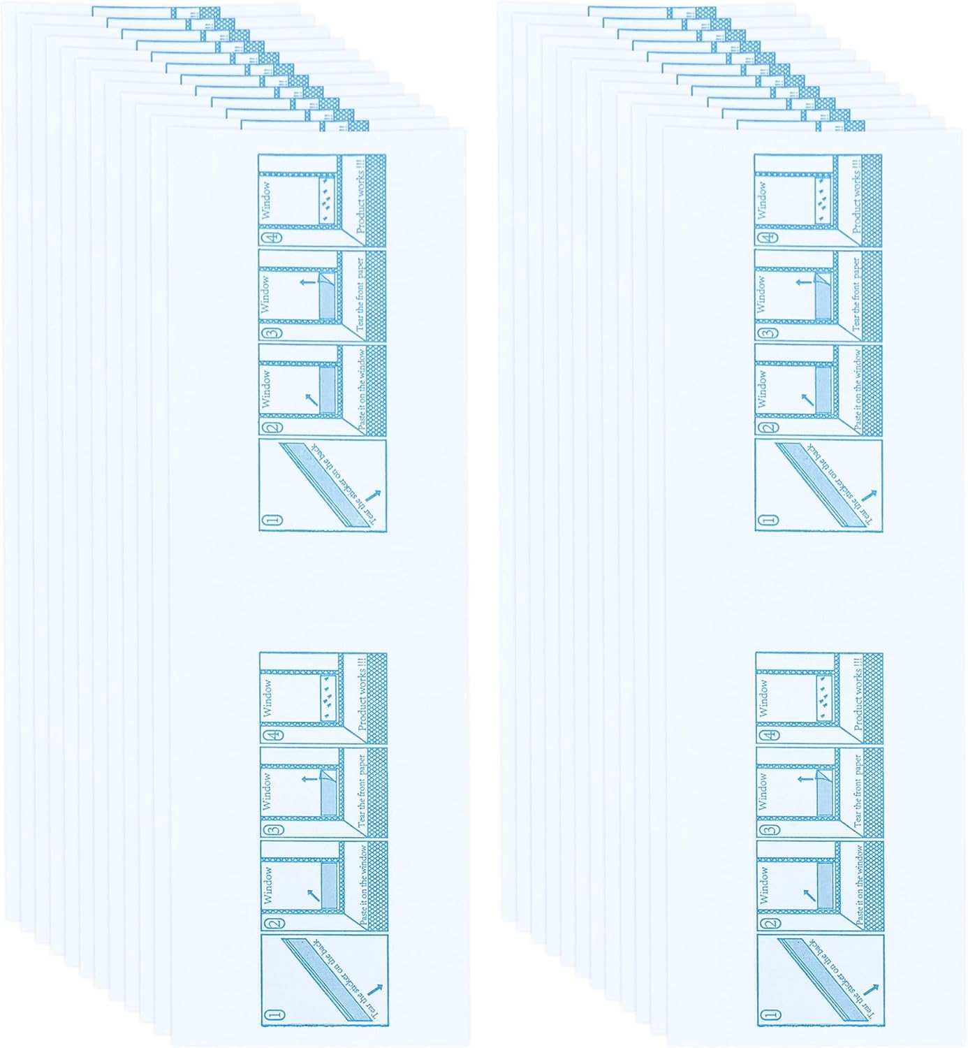 Ainkou 24 PCS Clear Window Fly Trap Stickers for Indoors, Non-toxic Sticky Glue Paper Sticky Strips Fly Catcher Traps for Home, Restaurant, Canteen