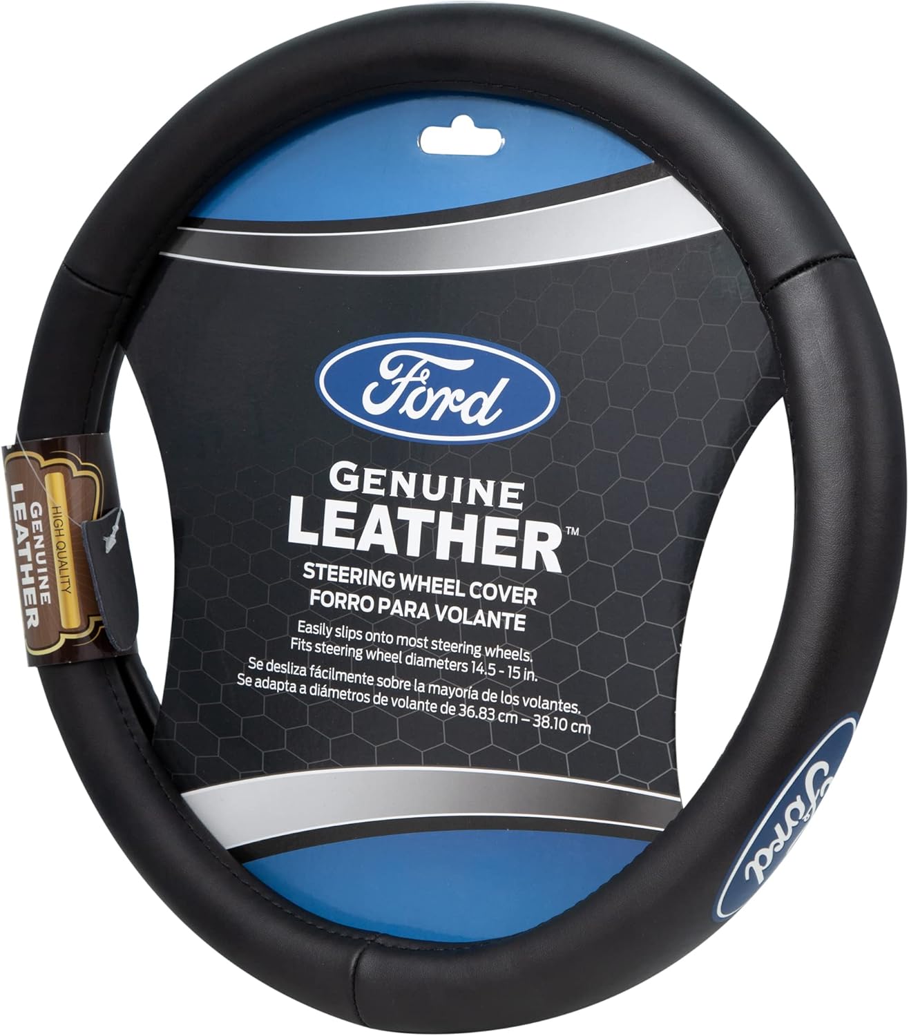 Plasticolor 006743R01 Ford Genuine Leather Steering Wheel Cover