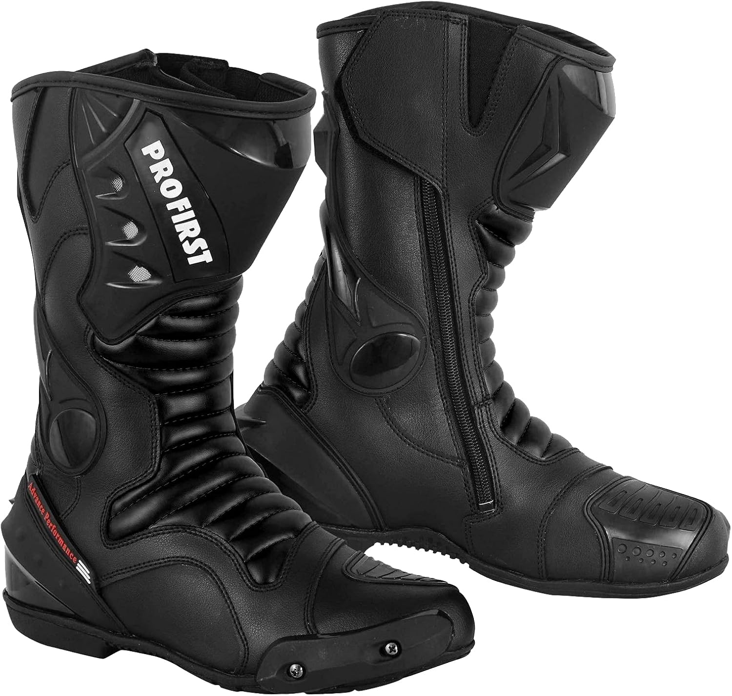 PROFIRST Genuine Leather Motorcycle Boots Waterproof Motorbike Shoes Armoured Boot Protection Anti Slip Racing Sports CE Approved