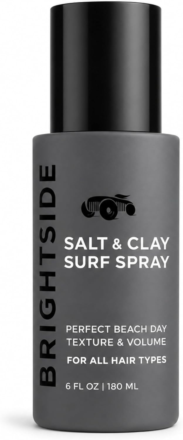 Brightside Salt & Clay Surf Spray - hair Texturizing & Volumizing Sea Salt Spray For Men - Beach Style - For All Hair Types - Premium Styling Product - 6oz / 180ml