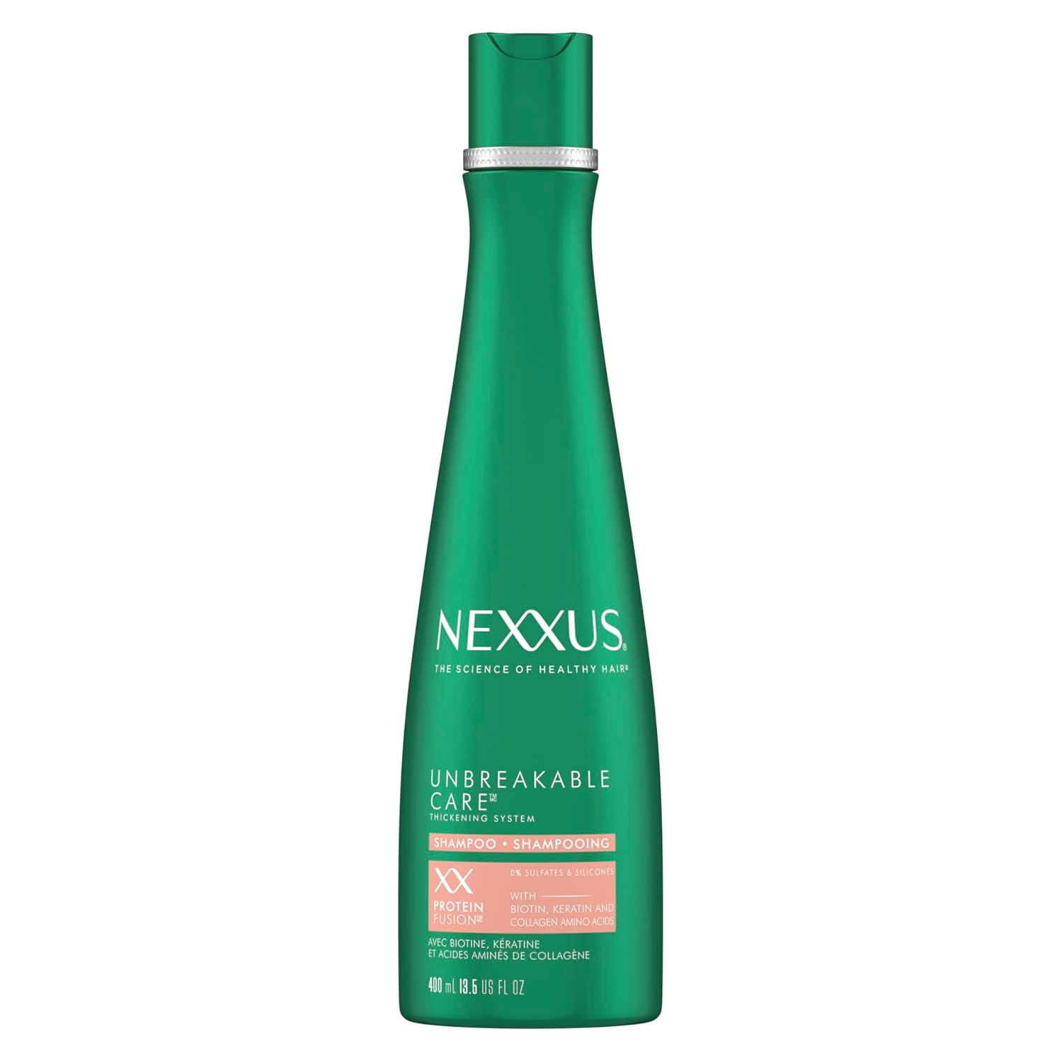 Nexxus Unbreakable Care Anti-Breakage Shampoo With Keratin, Collagen, Biotin For Fine And Thin Hair Sulfate Free Shampoo 13.5 oz