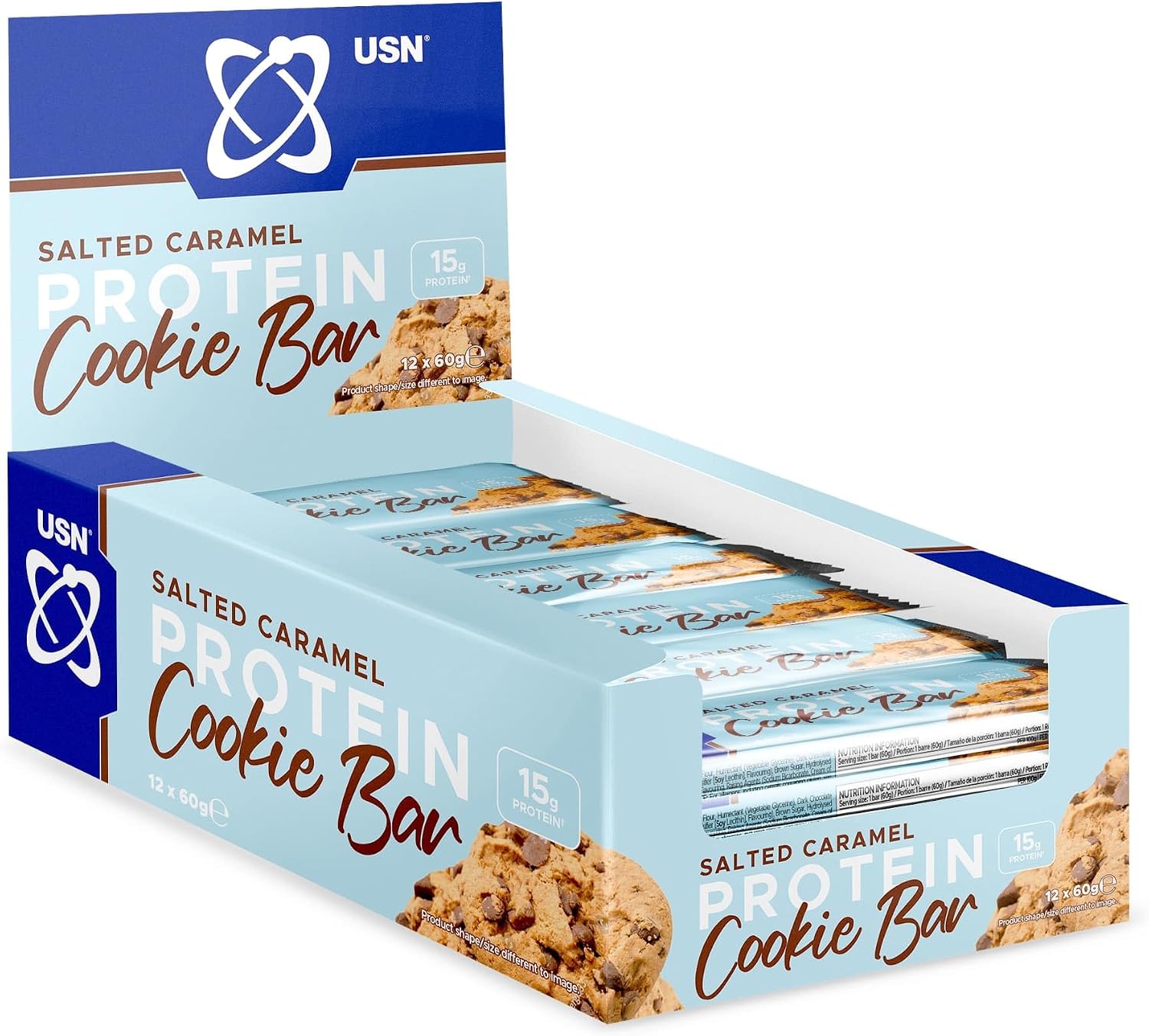 USN Protein Cookie Bars I Salted Caramel I 12 x 60g