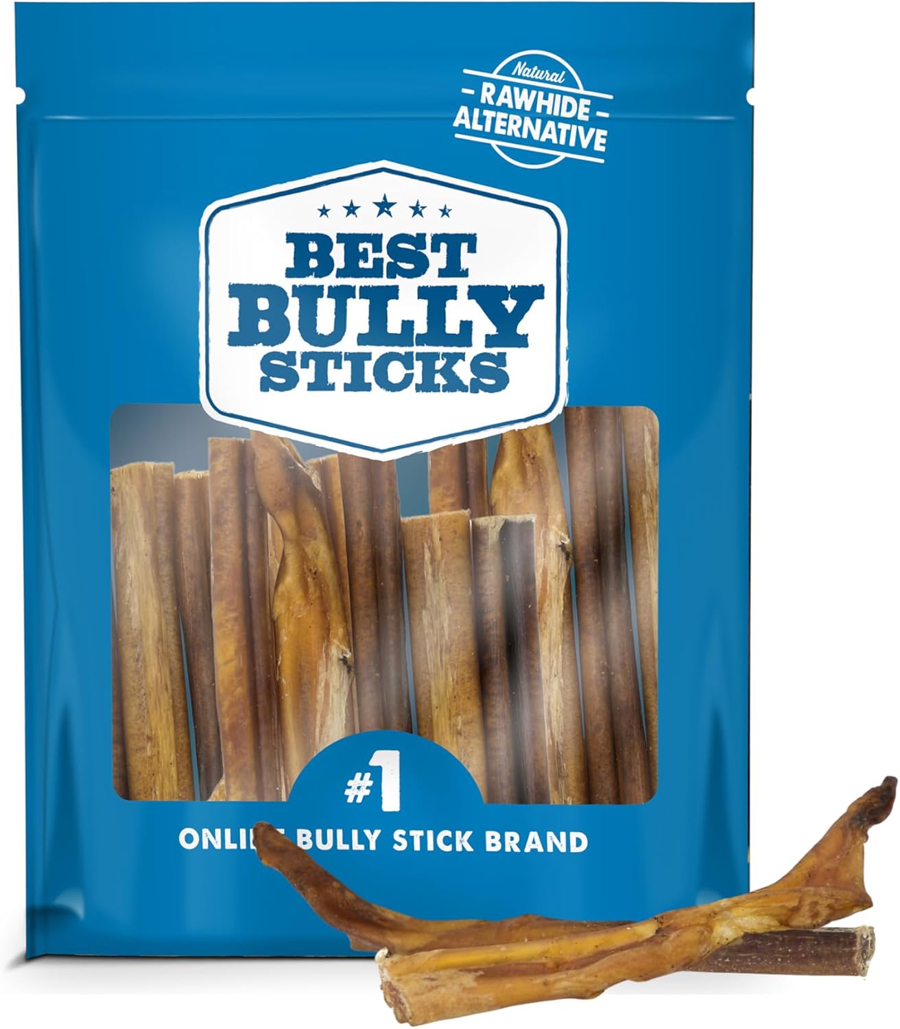 Best Bully Sticks Odorless 4-8 Inch Bully Sticks for Dogs - 8 oz (Pack of 1) - Natural Grass-Fed Beef, No Rawhide, Grain and Odor Free Chew Treat - Small, Medium, Large Breeds, Puppies