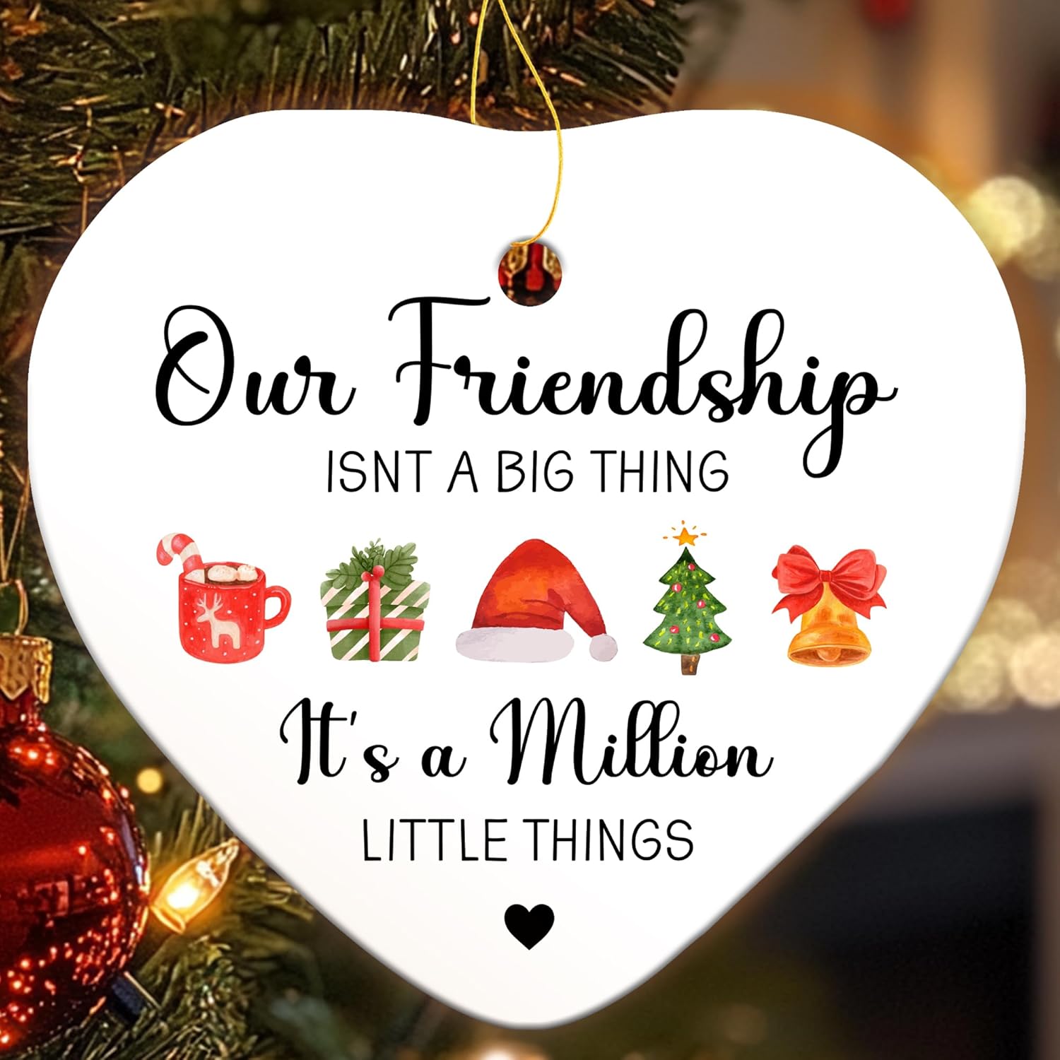Funny Friendship Christmas Ornament Gifts for Women Friends, Friends 2025 Ornaments for Christmas Tree, Ceramic