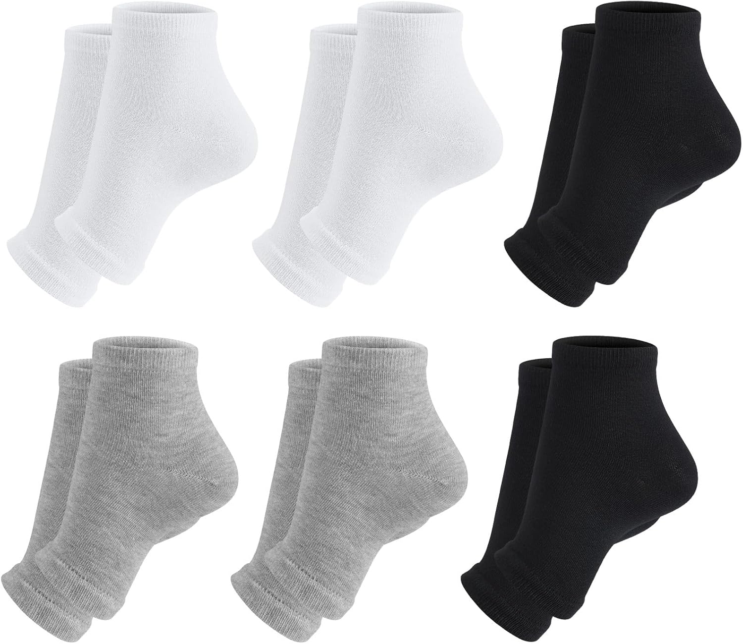6 Pairs Men Toeless Socks Cotton Open Toe Flip Flop Pedicure Anklets Socks for Men Sandals Running Yoga Spa Sleep