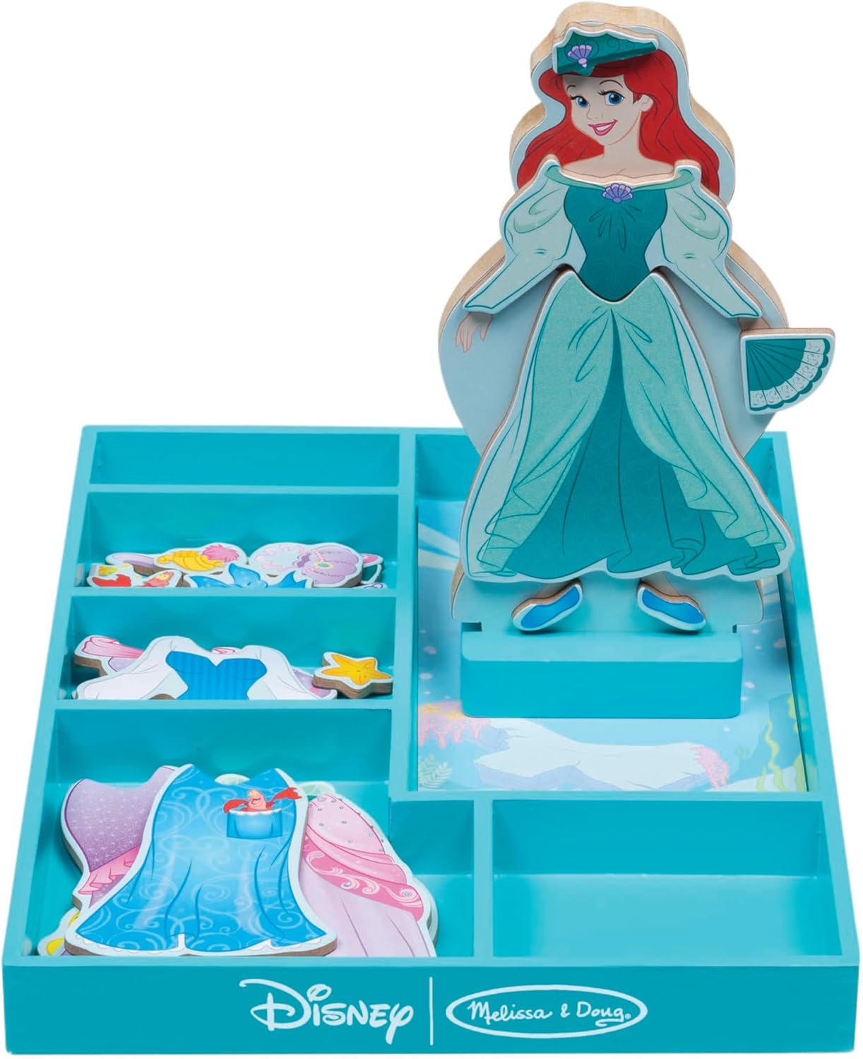 Melissa & Doug Disney Ariel Magnetic Dress-Up Wooden Doll Pretend Play Set (30+ pcs)