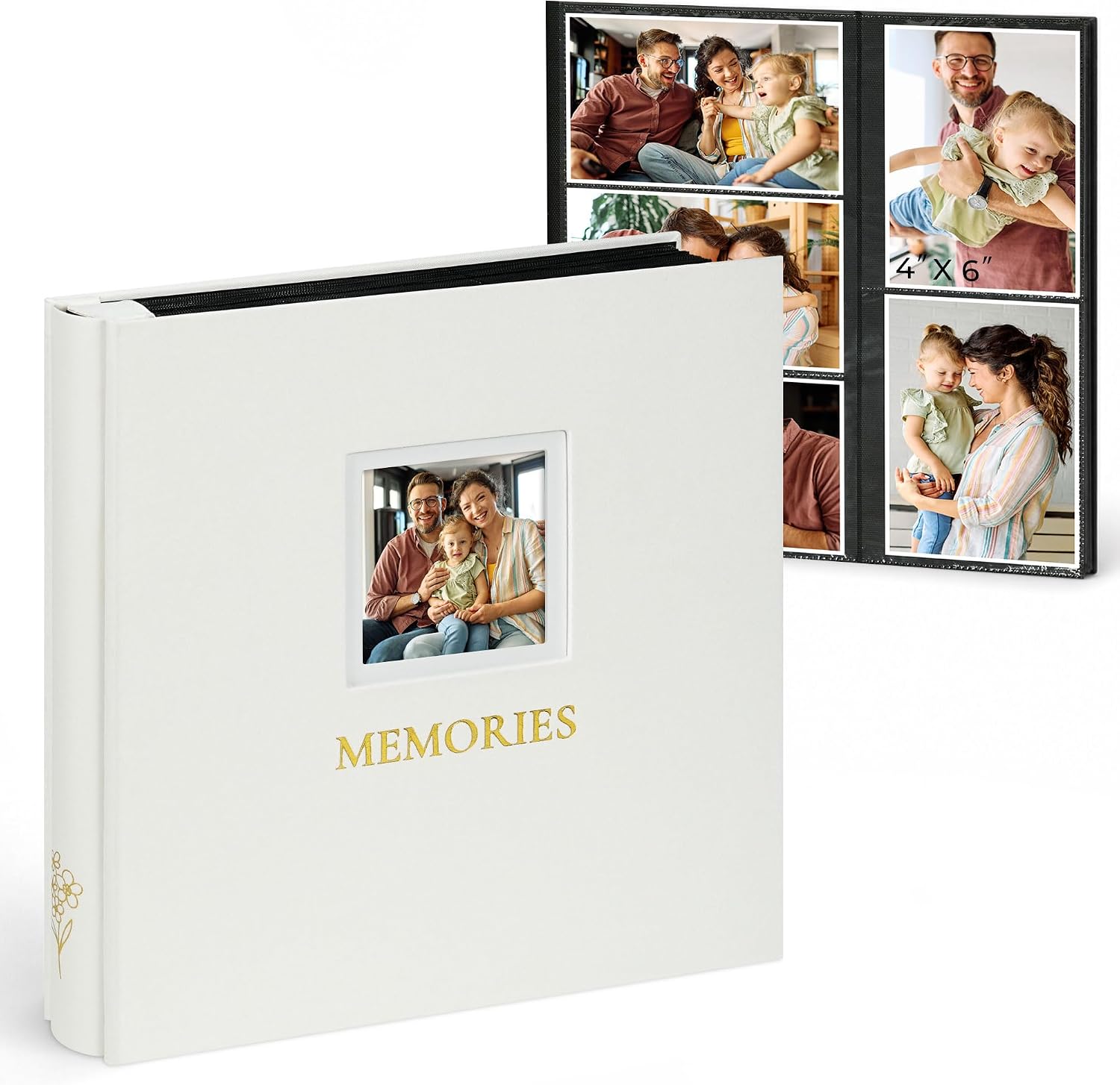 Vienrose Photo Album 4x6 600 Photos Cover Window Beige