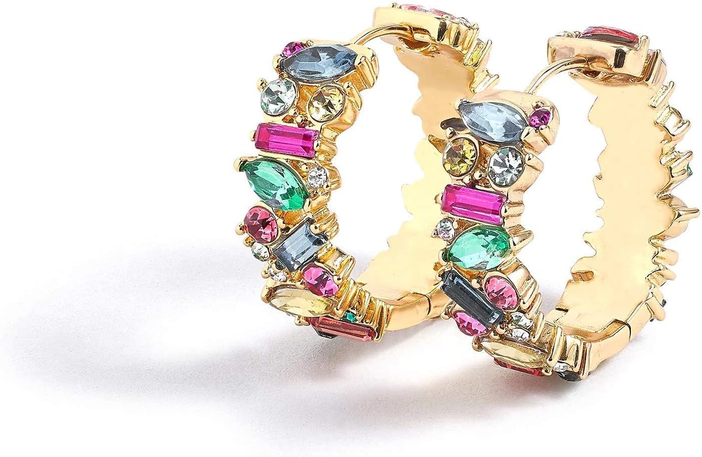 Colorful Hoop Earrings, Sparkly Crystal Cubic Zirconia Hoop Earrings for Women Hypoallergenic Small Hoop Earrings for Birthday Jewelry