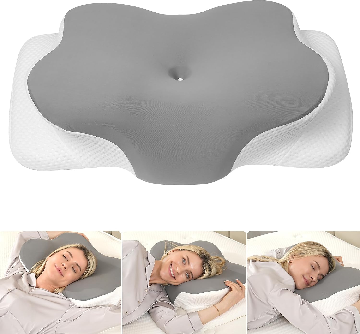 MULISOFT Memory Foam Pillow, Comfortable Pillow, Supportive Neck pillow, Ergonomic side sleeper pillow (grey)