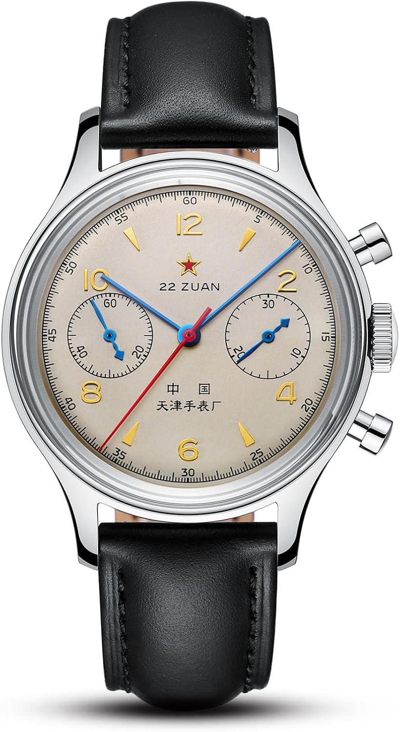 Men's Mechanical Wristwatch, Seagull 1963 Aviation Chronograph Pilot Mechanical Watch, Manual Winding, GD 1963 International Edition, ST1901