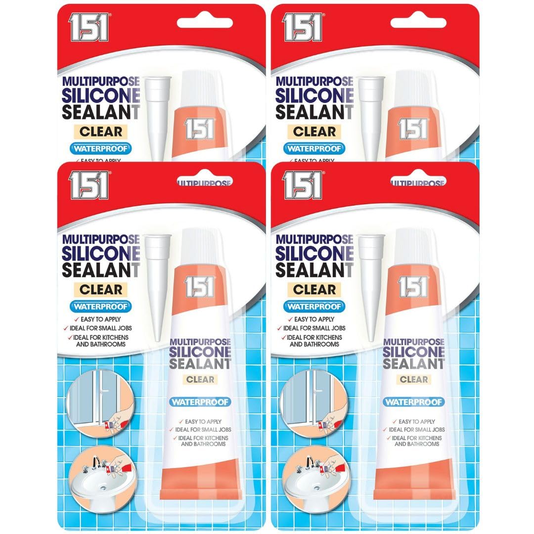 ABL Supplies Waterproof Silicone Sealant | Multipurpose Clear Sealant | 4 Tubes x 70g