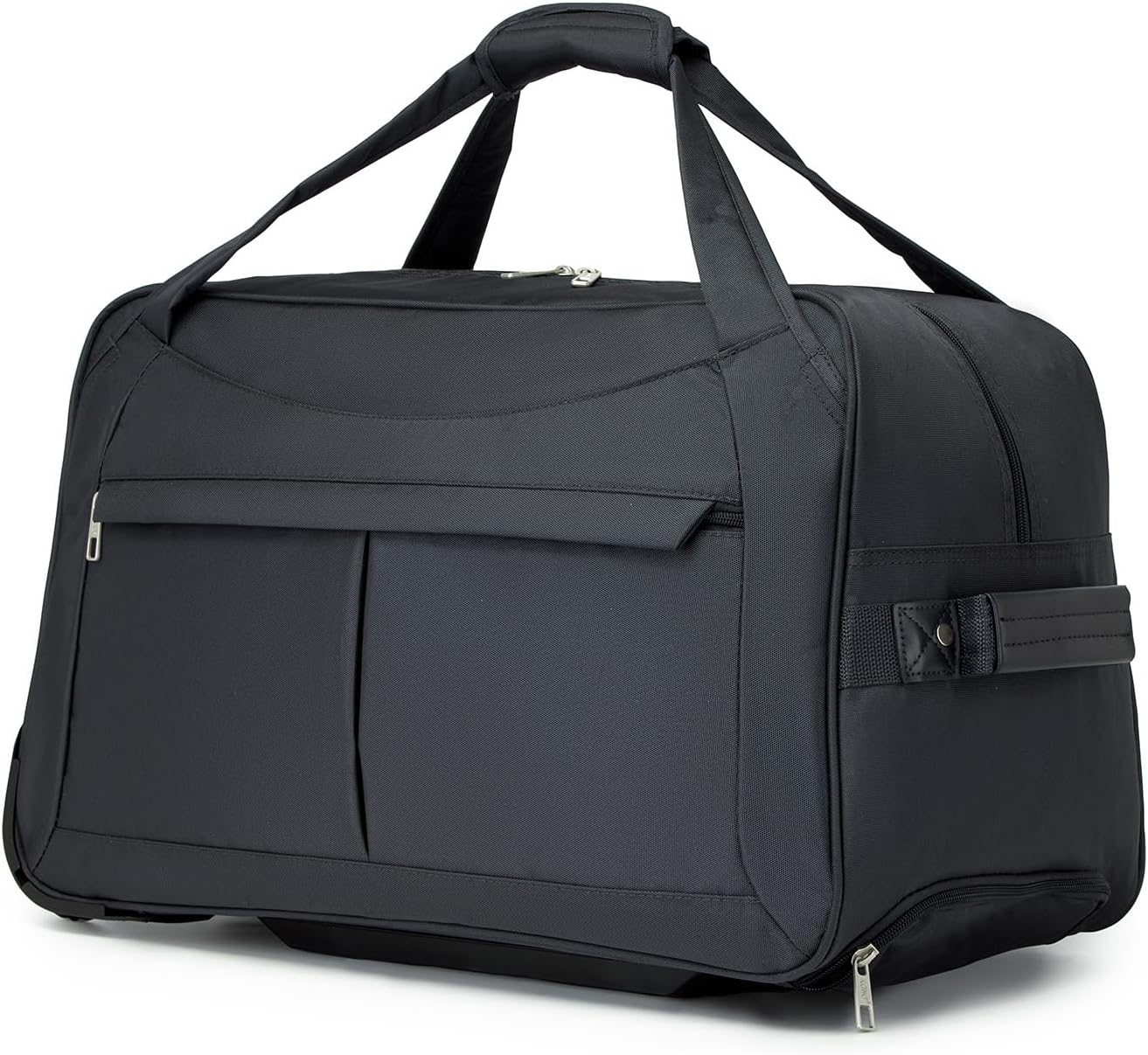 Kono Travel Carry on Hand Luggage Trolley 2 Wheeled Rolling Holdall Duffel Bag Foldable Weekender Bag (Grey)