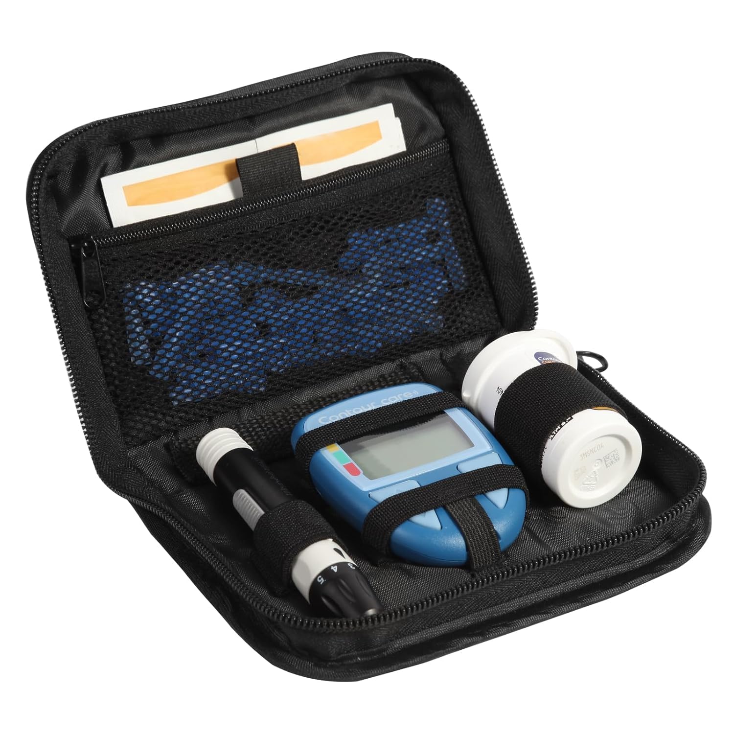 Diabetes Supplies Travel Case for CareSens N, Portable Glucose Monitor Case for Accu-Chek Guide, Blood Glucose Meter storage bag