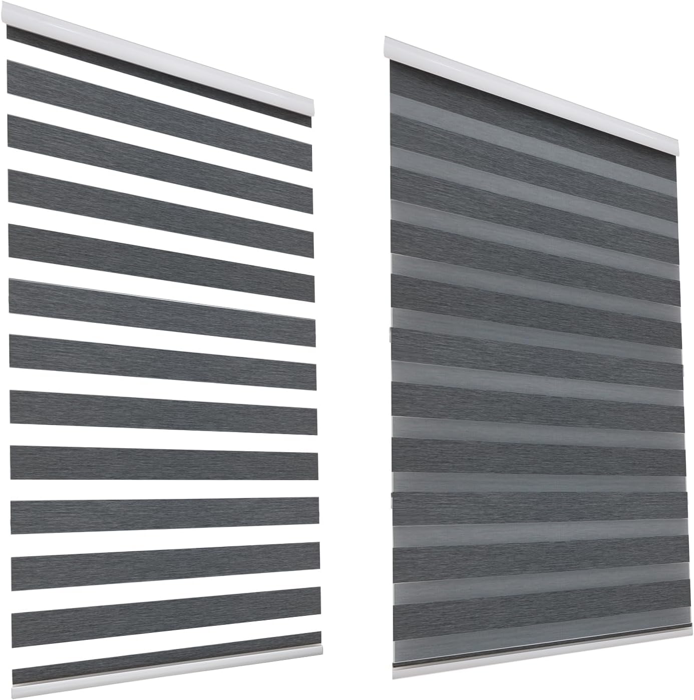 HSYLYM Window Blinds Roller Shades Blackout Double Roller Blinds Shade Good Ventilation Windows Zebra Roller Blinds Ideal for Home (Width 120cm x Length 150cm,Grey)
