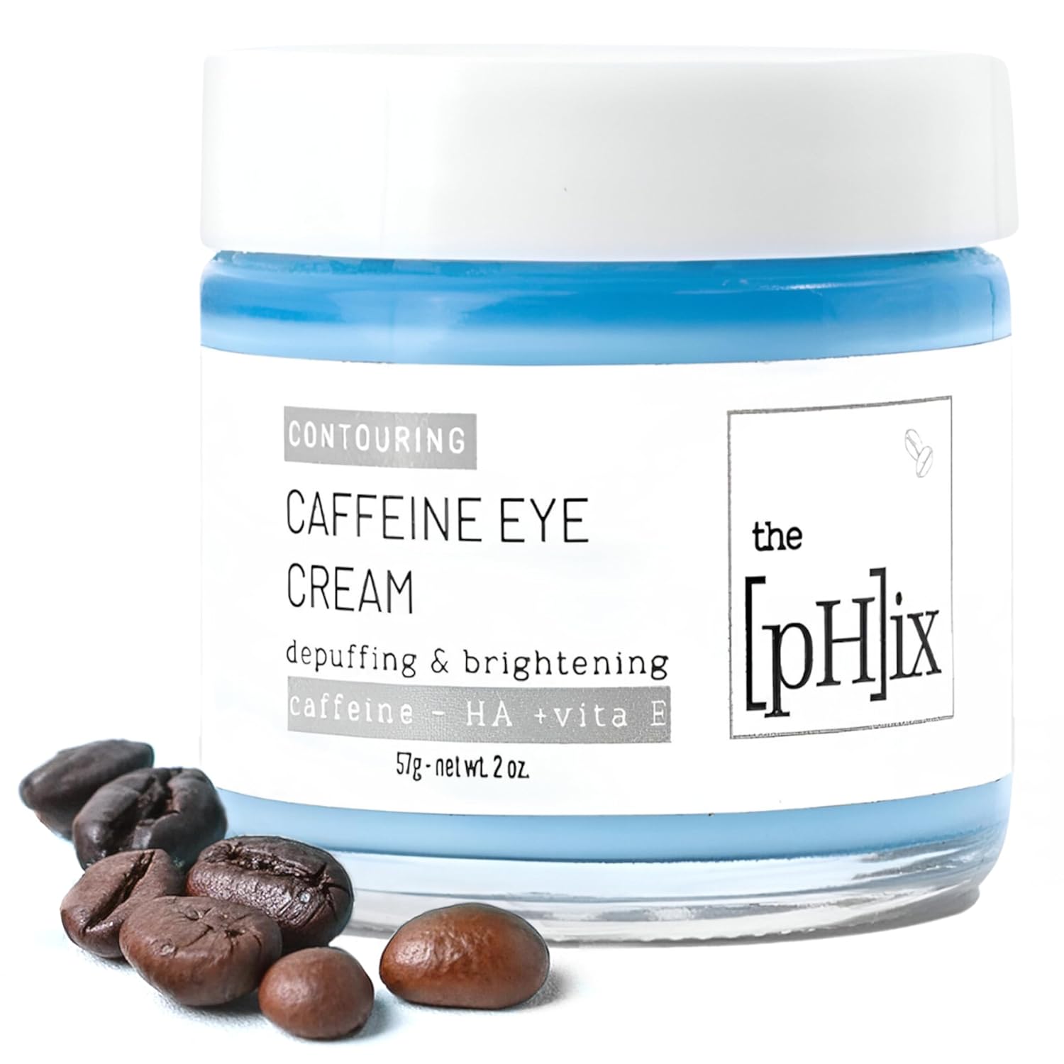 Caffeine Eye Cream with Hyaluronic Acid, Vitamin E, Vitamin K - Vegan (For Dark Circles Under Eyes, Face Puffiness, Facial Wrinkles, and Fine Lines)