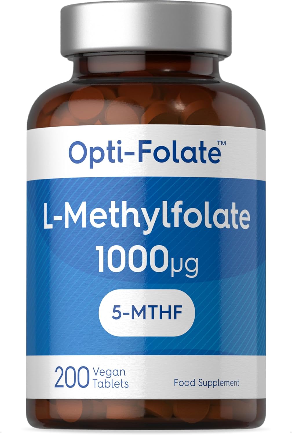 L-Methylfolate 5-MTHF 1000ug | 200 Vegan Tablets | Active Form of Folic Acid | by Opti-Folate