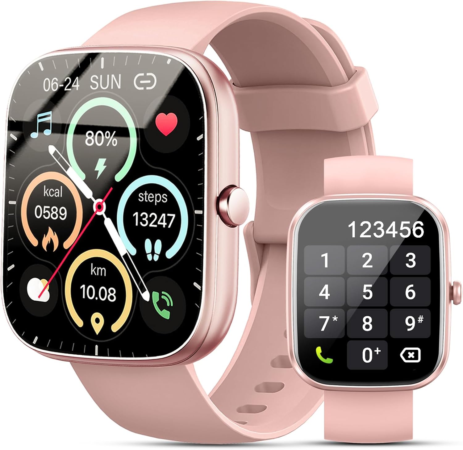 Smart Watch, 1.96" HD SmartWatch, Touch Screen Answer/Make Call, IP68 Waterproof 100+ Sport Fitness Tracker, Activity Tracker with Sleep Monitor/SpO2/Heart Rate/Pedometer for Android iOS