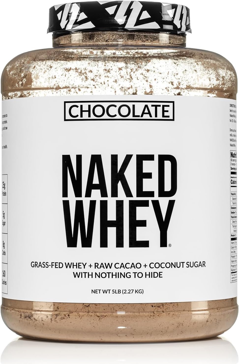 NAKED Whey Protein Supplement Powder, Chocolate, GMO Free, Soy Free, Gluten Free Aid Muscle Growth and Recovery 60 Servings, 5 Ib