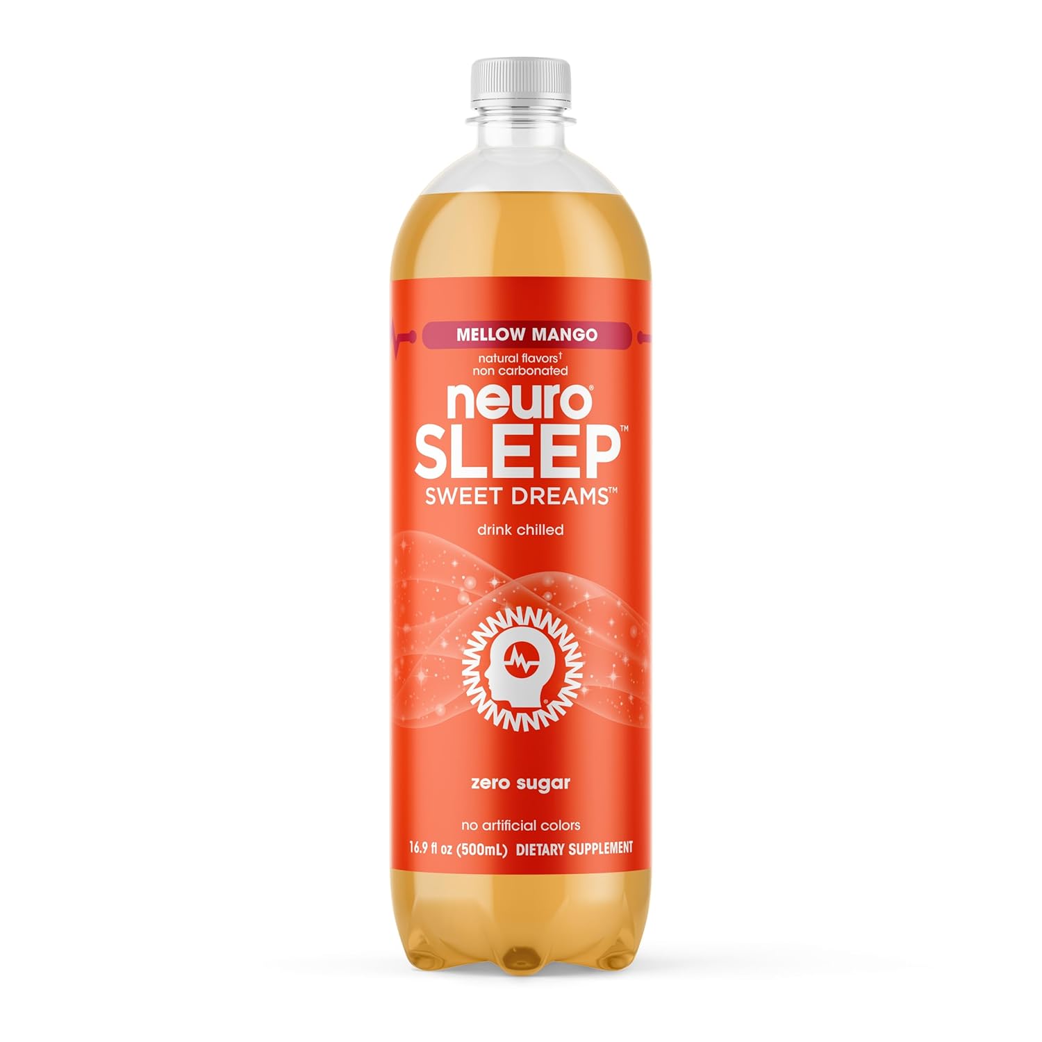 neuroSLEEP, Mellow Mango, Functional Beverage for Restful Sleep, Non-Carbonated, 16.9 Fl Oz (Pack of 12)