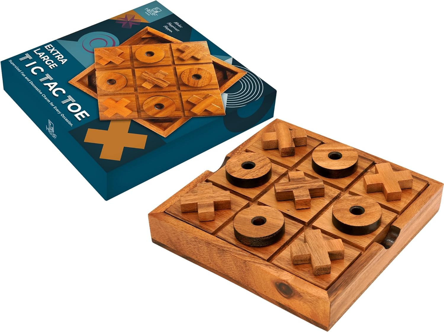 BSIRI Extra Large Tic Tac Toe Board Games - Ideal for Kids Games, Family Games and Game Night for Adults, Farmhouse Decor for Coffee Table Decor, Unique Gifts for All Occasion (8.6 Inch)