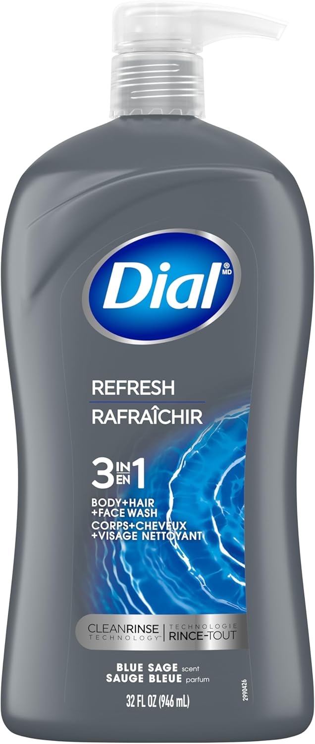 Dial for Men Hair + Body Wash, Hydro Fresh, 32 Ounce